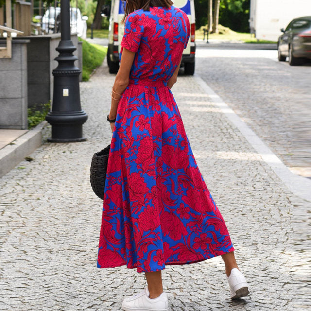 Maviere™ - Long Floral Print Dress